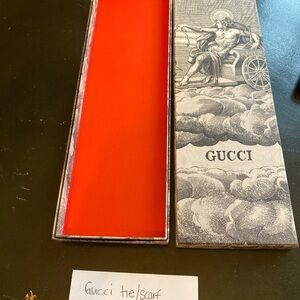 Gucci Red and Gray Scarf or Tie  Box